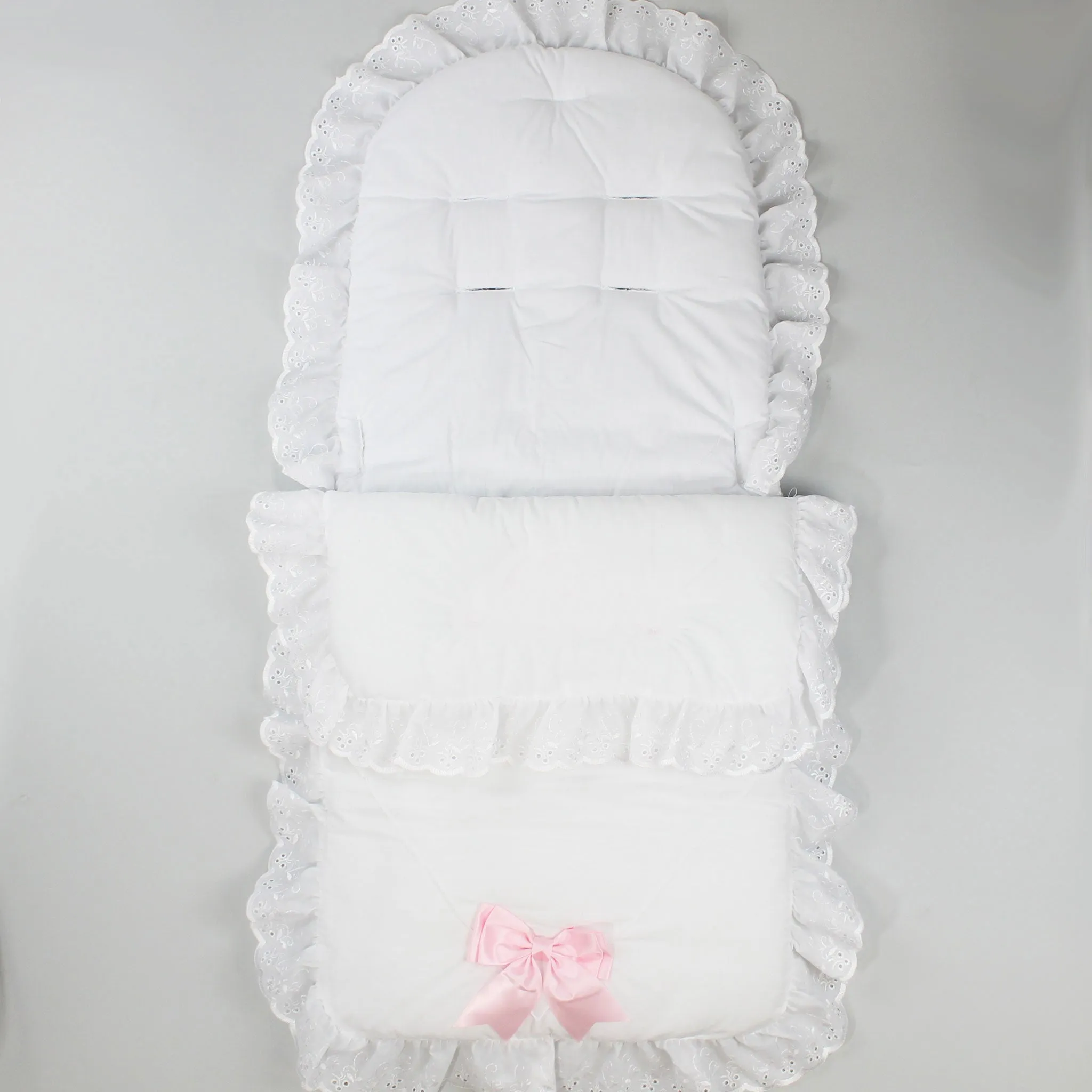 Cosy Toes / Footmuff - White/Pink