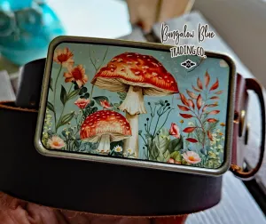Cottage Style Mushroom Belt Buckle