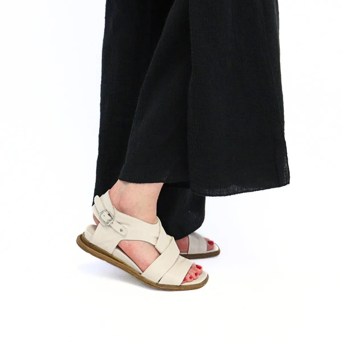 Cross & Band Softy Sandal Ivory