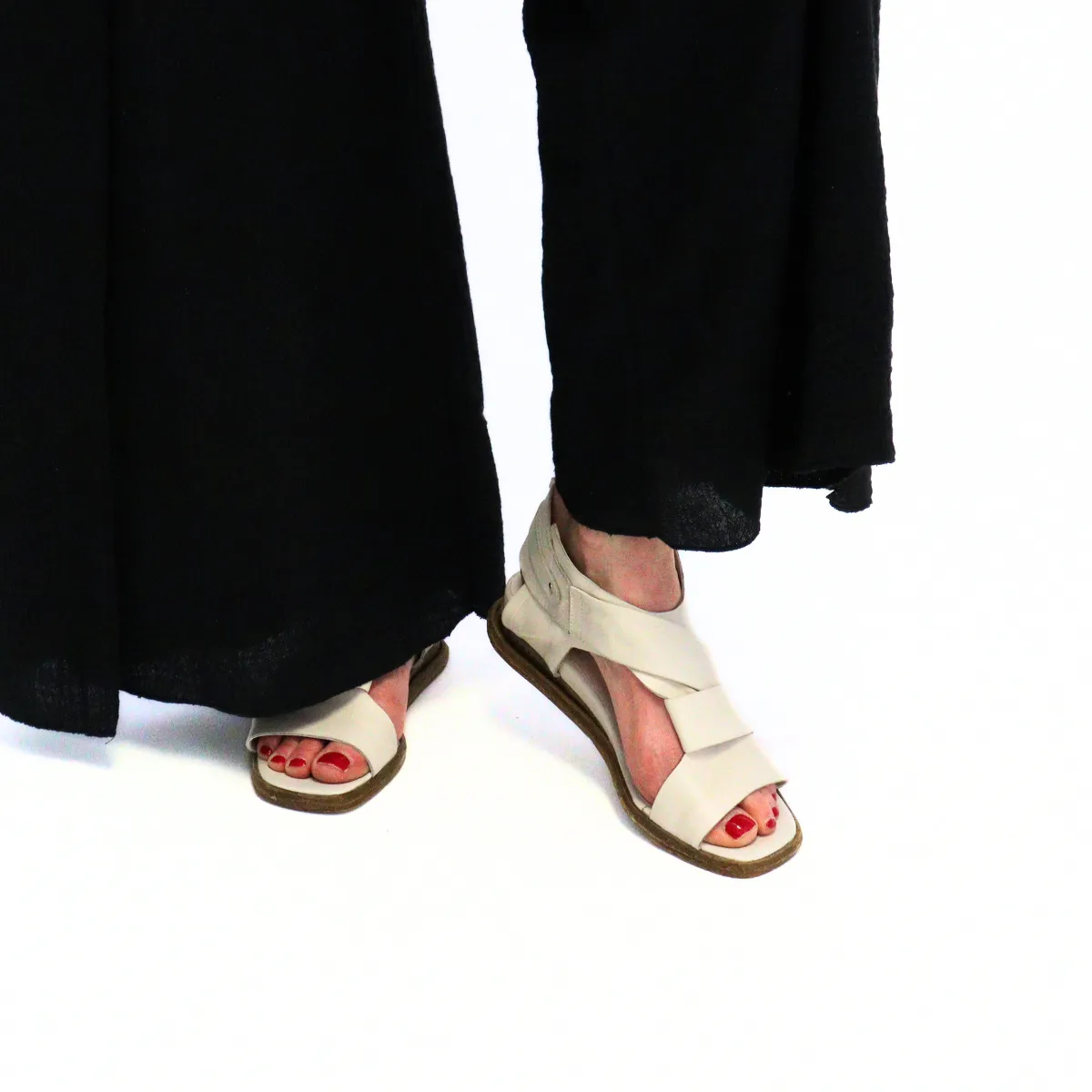 Cross & Band Softy Sandal Ivory