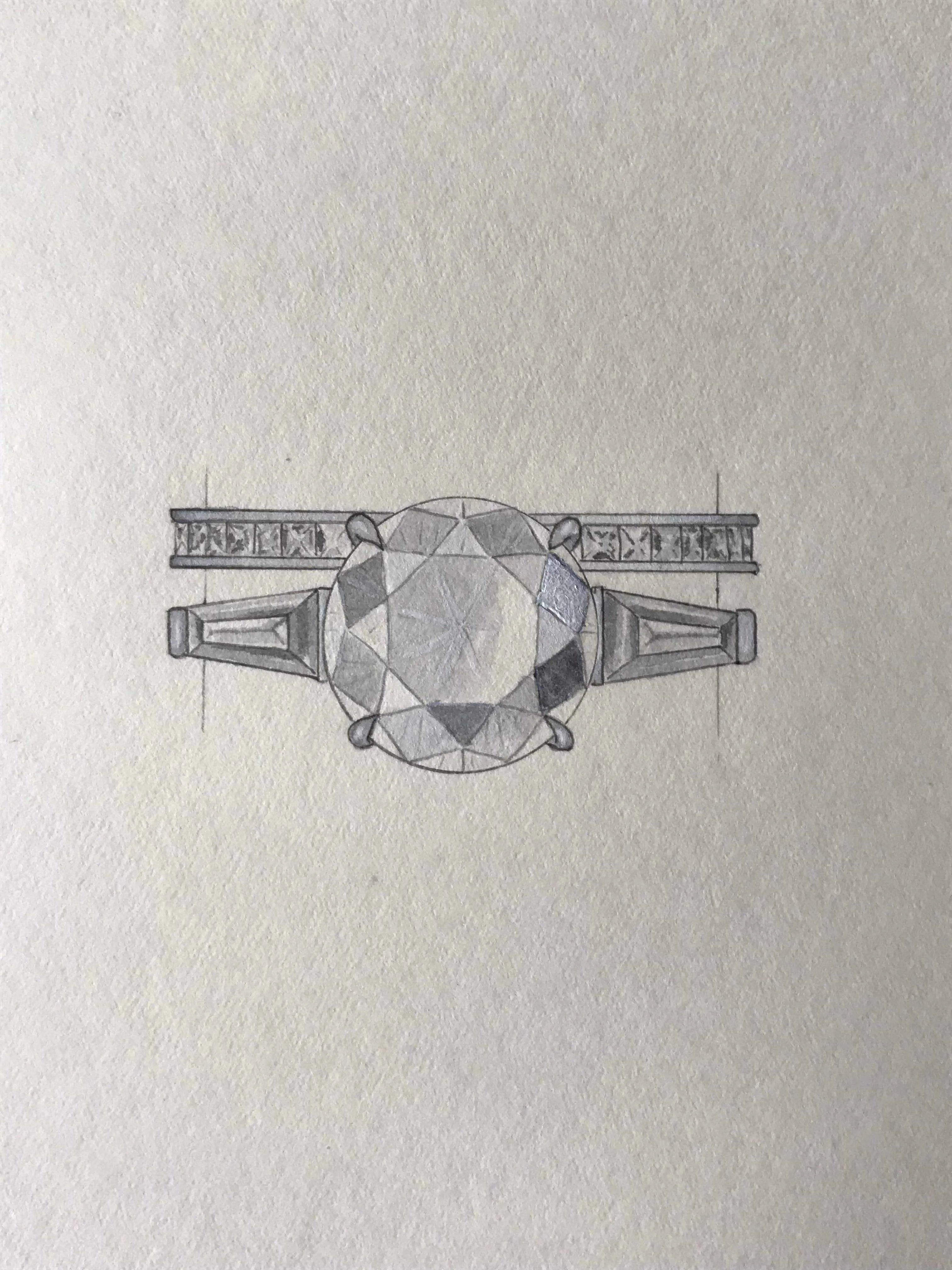 Custom Channel-Set Baguette Diamond Wedding Band