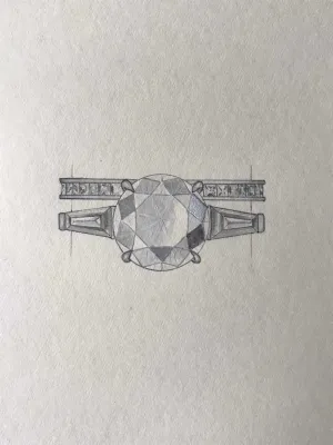 Custom Channel-Set Baguette Diamond Wedding Band