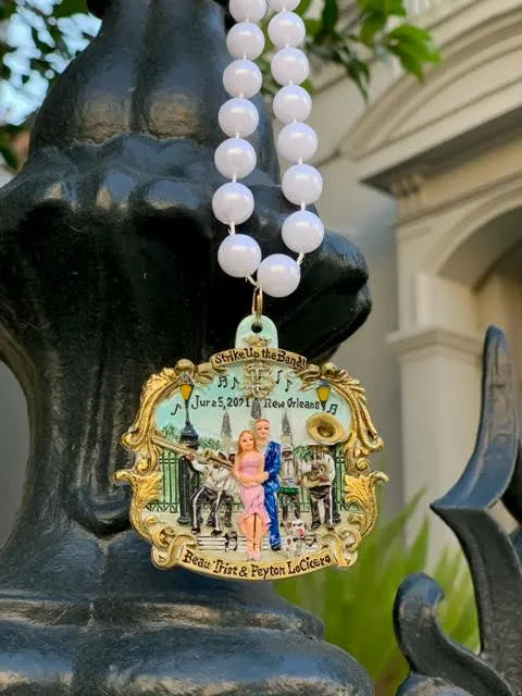 Custom Mardi Gras Beads Necklaces with Medallions