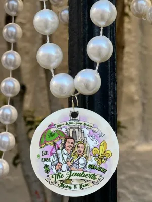 Custom Mardi Gras Beads Necklaces with Medallions