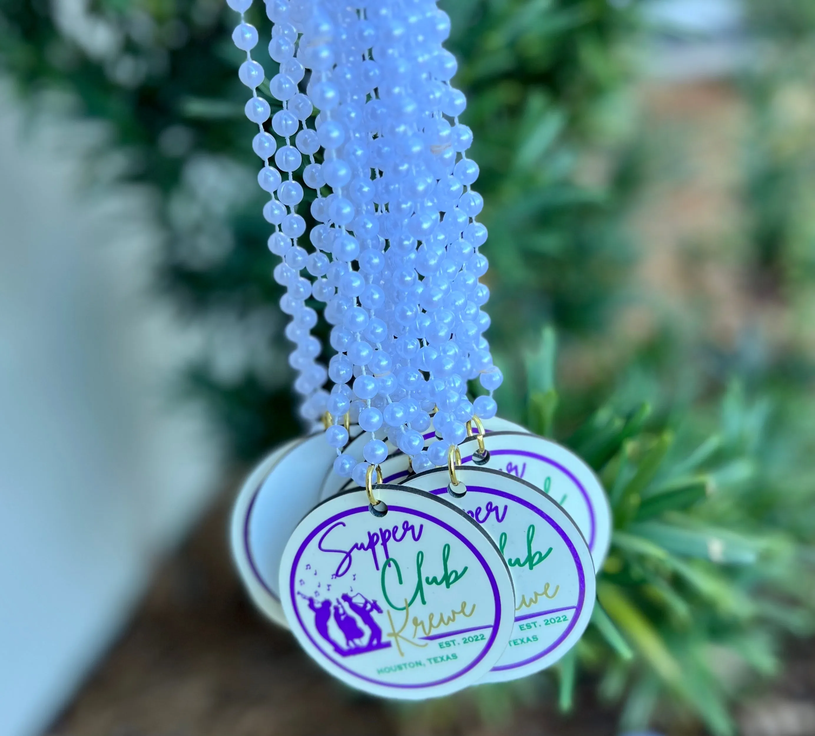 Custom Mardi Gras Beads Necklaces with Medallions