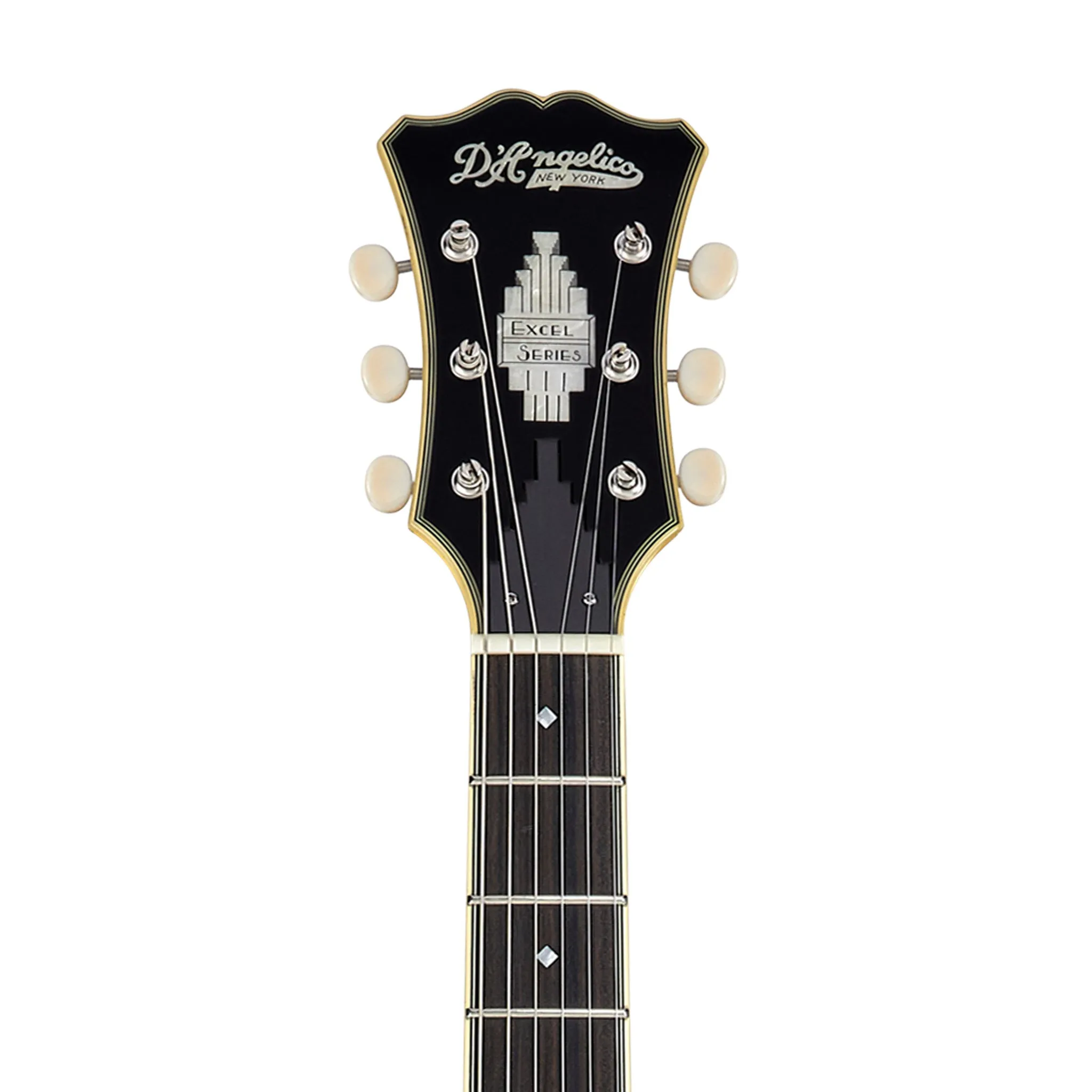 D'Angelico Excel Mini DC Tour Semi-Hollowbody Electric Guitar, Black