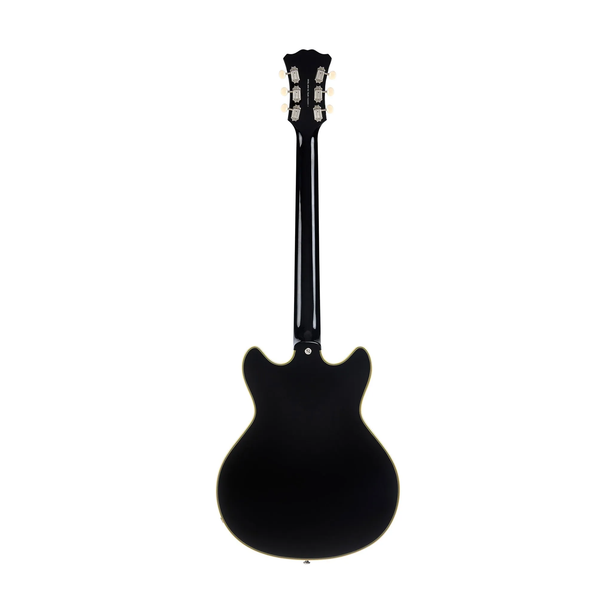 D'Angelico Excel Mini DC Tour Semi-Hollowbody Electric Guitar, Black