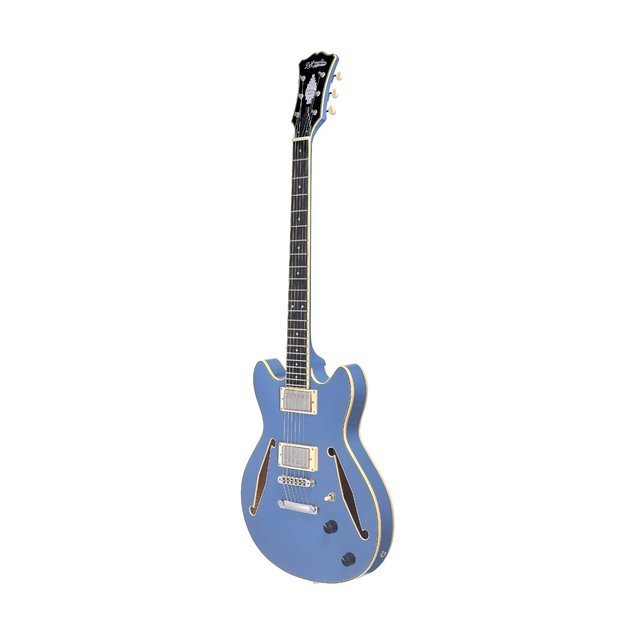 D'Angelico Excel Mini DC Tour Semi-Hollowbody Electric Guitar, Slate Blue