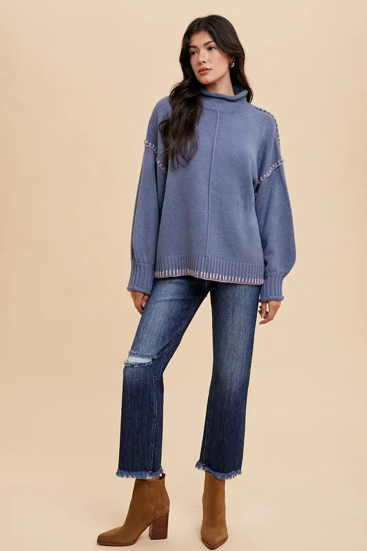 Dark Blue Distressed Raw Hem Straight Leg Cropped Jeans