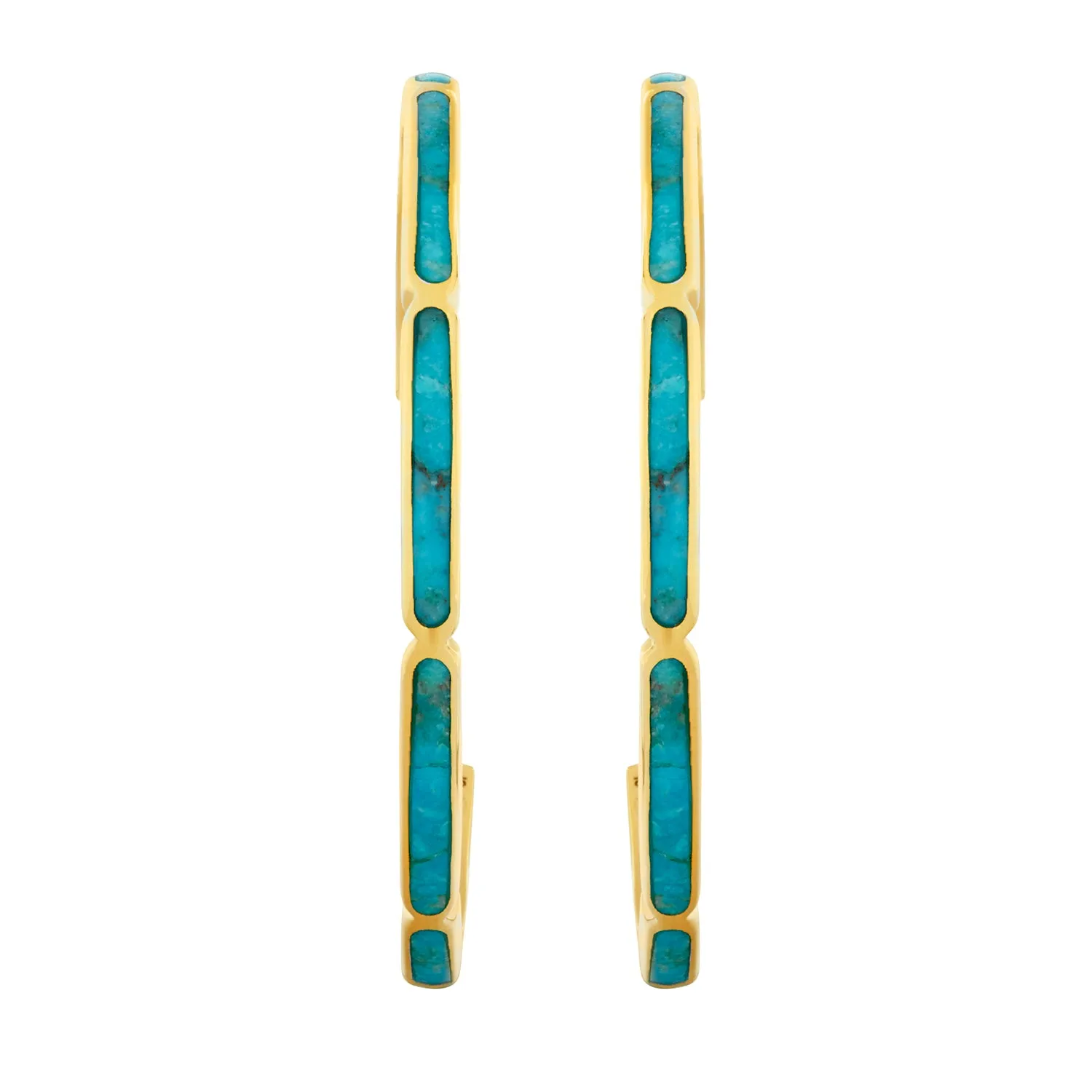 Dash Gemstone Dual Inlay Gold Vermeil Sterling Hoop Earrings
