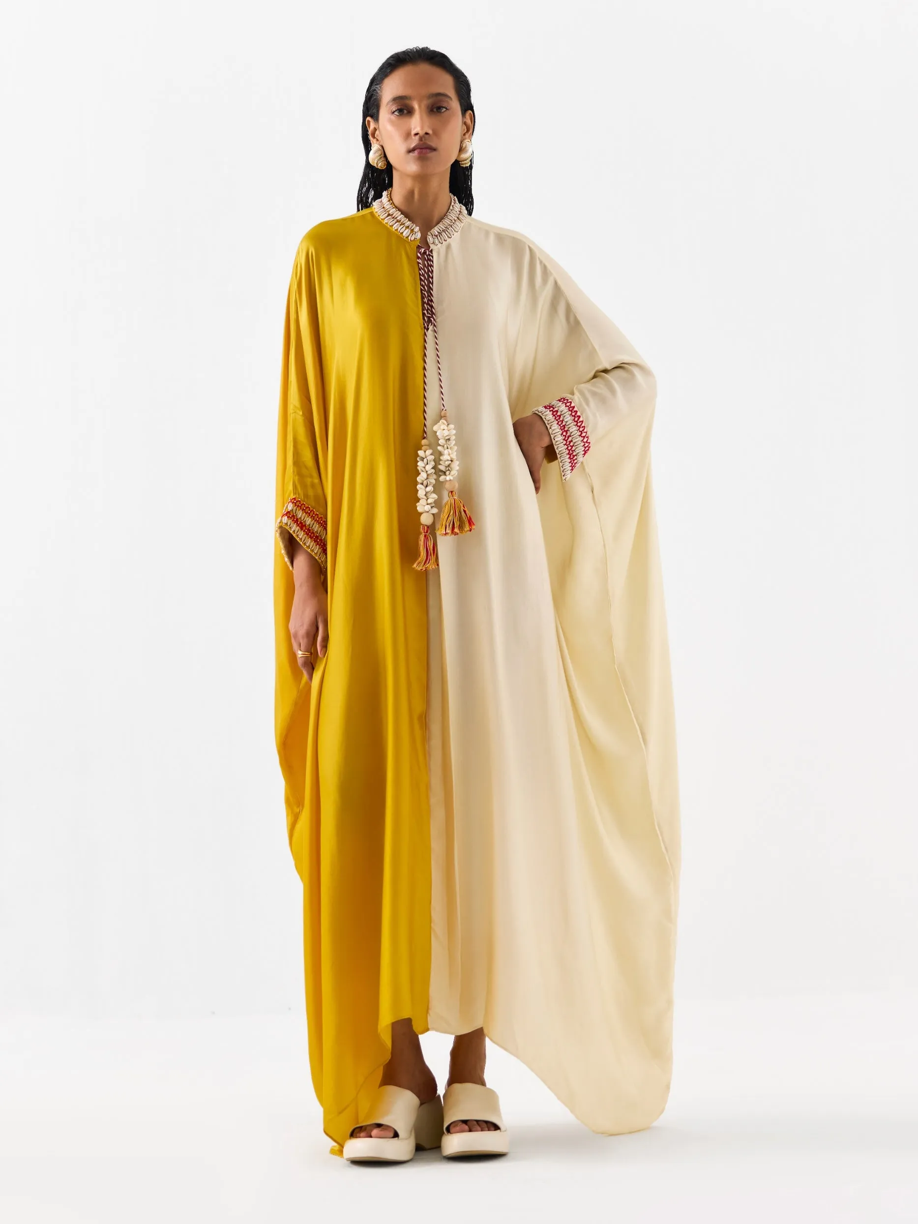 Dawn yellow beige kimono