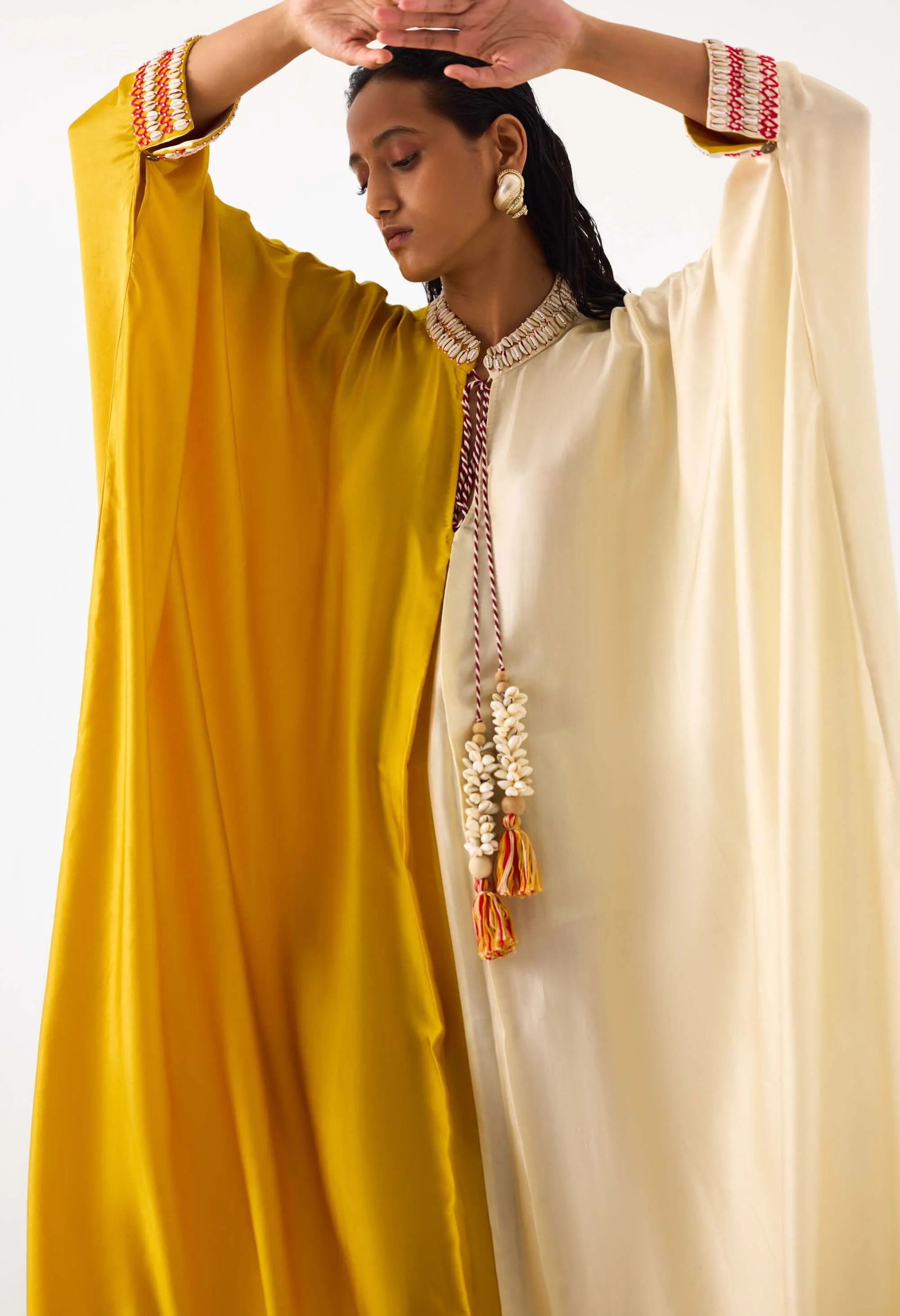 Dawn yellow beige kimono