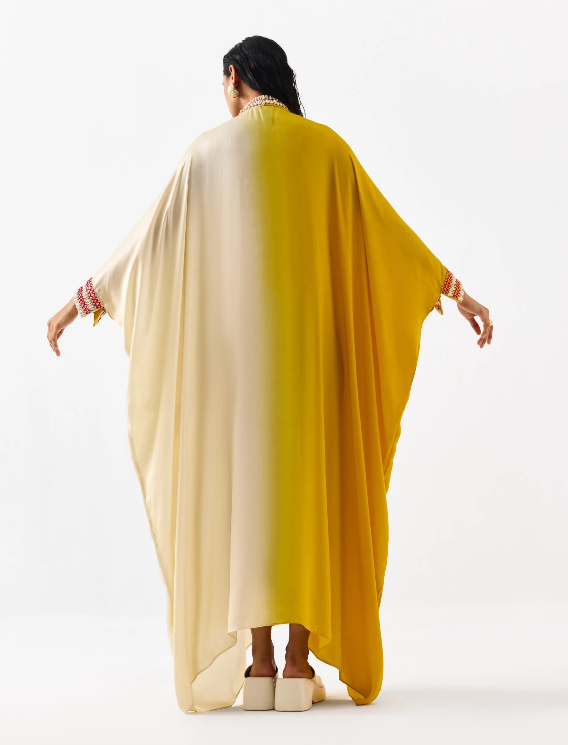 Dawn yellow beige kimono