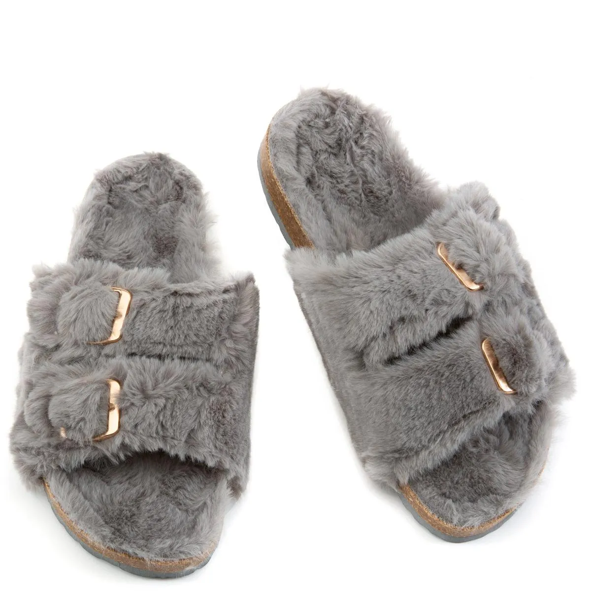 Defeat-63 Double Band Fur Slides