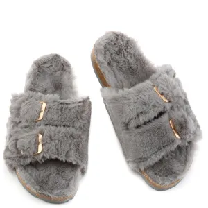 Defeat-63 Double Band Fur Slides