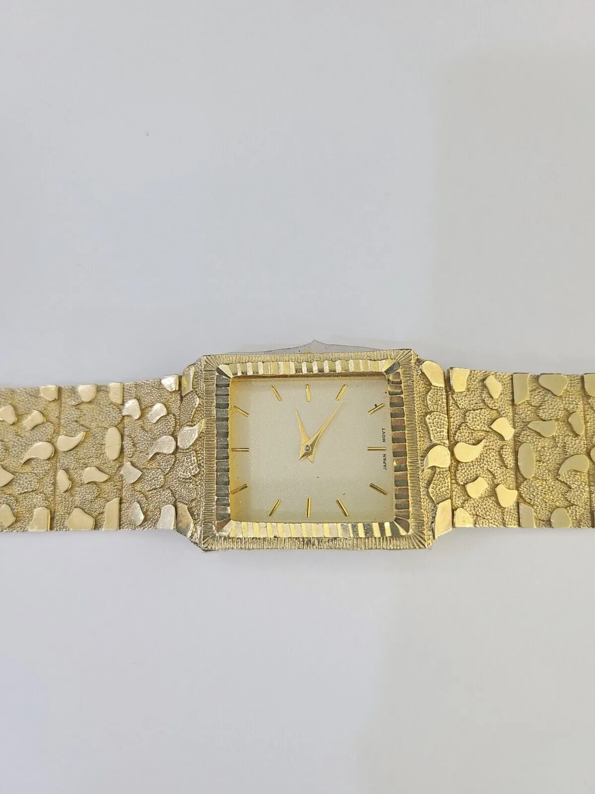 Designer 10K Yellow Gold Nugget watch Men Women Real Genuine