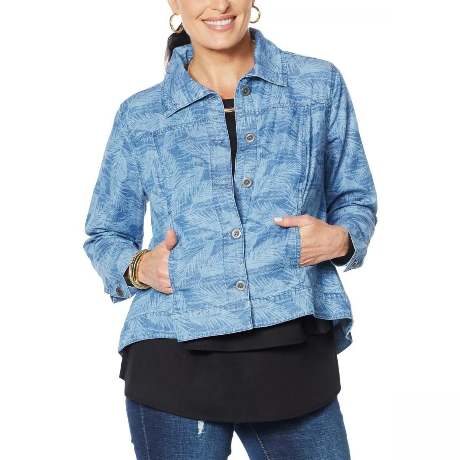 DG2 by Diane Gilman Women's Lightweight Chambray Jacket