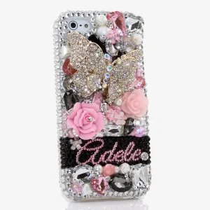 Diamond Butterfly Personalized Name & Initials Design (style PN_1066)