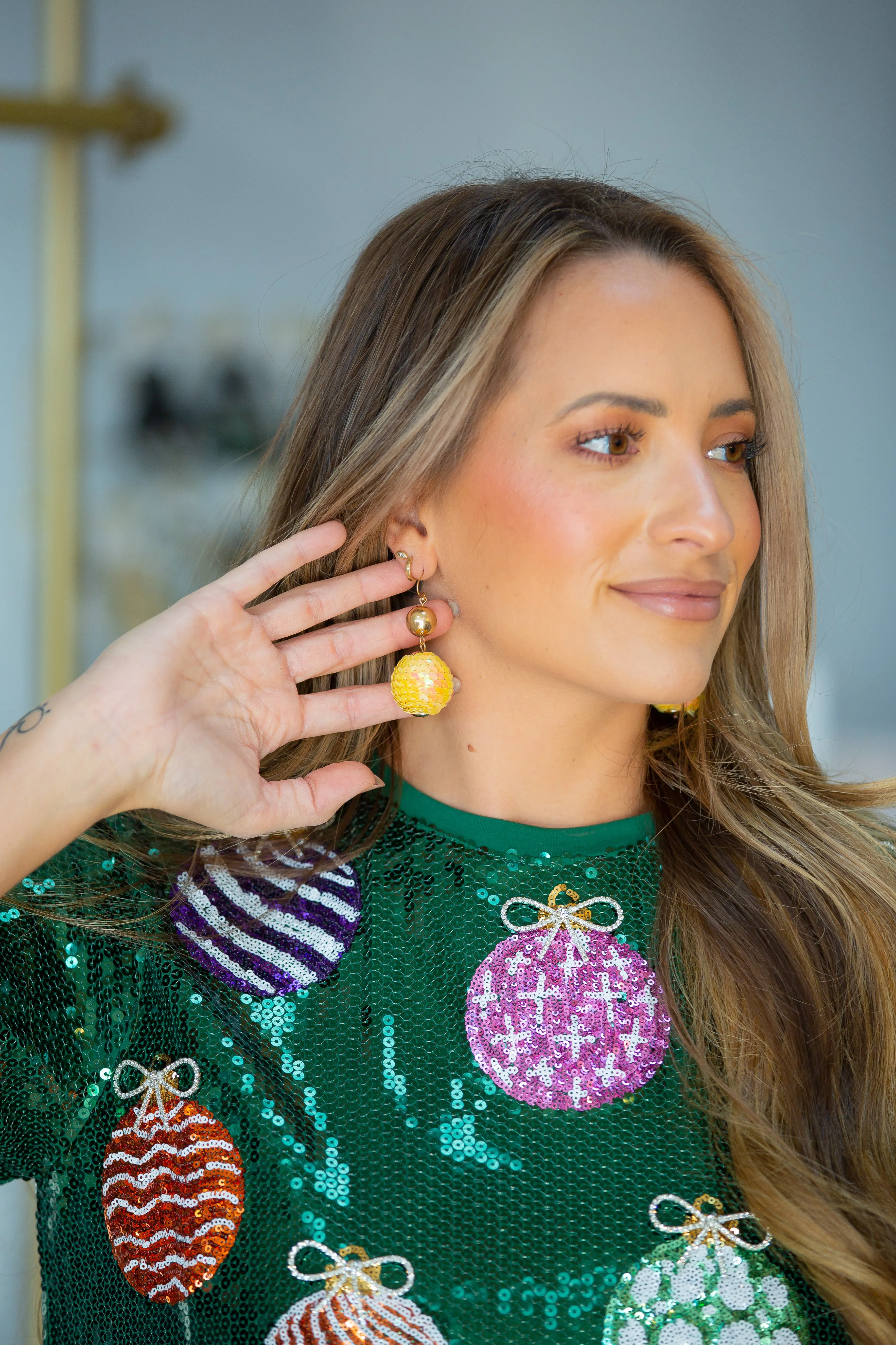 Disco Ball Sequin Earrings