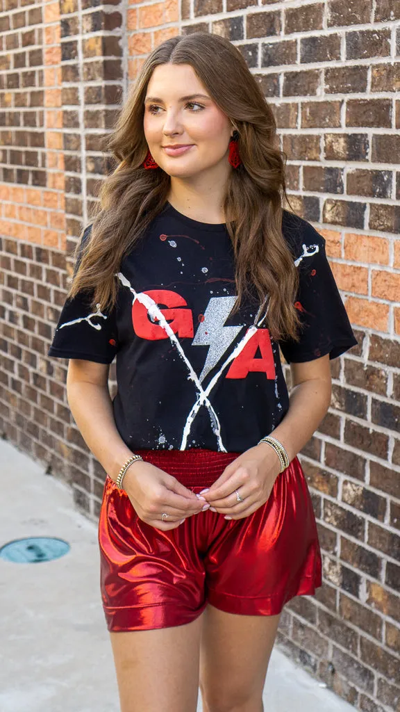 Distressed Vintage Lightning Splash GA Gameday Tee