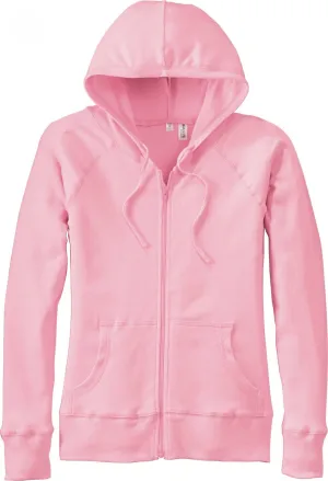 District Threads Women's Mini Ribbed Full Zip Hoodie DT227 Pink XXL