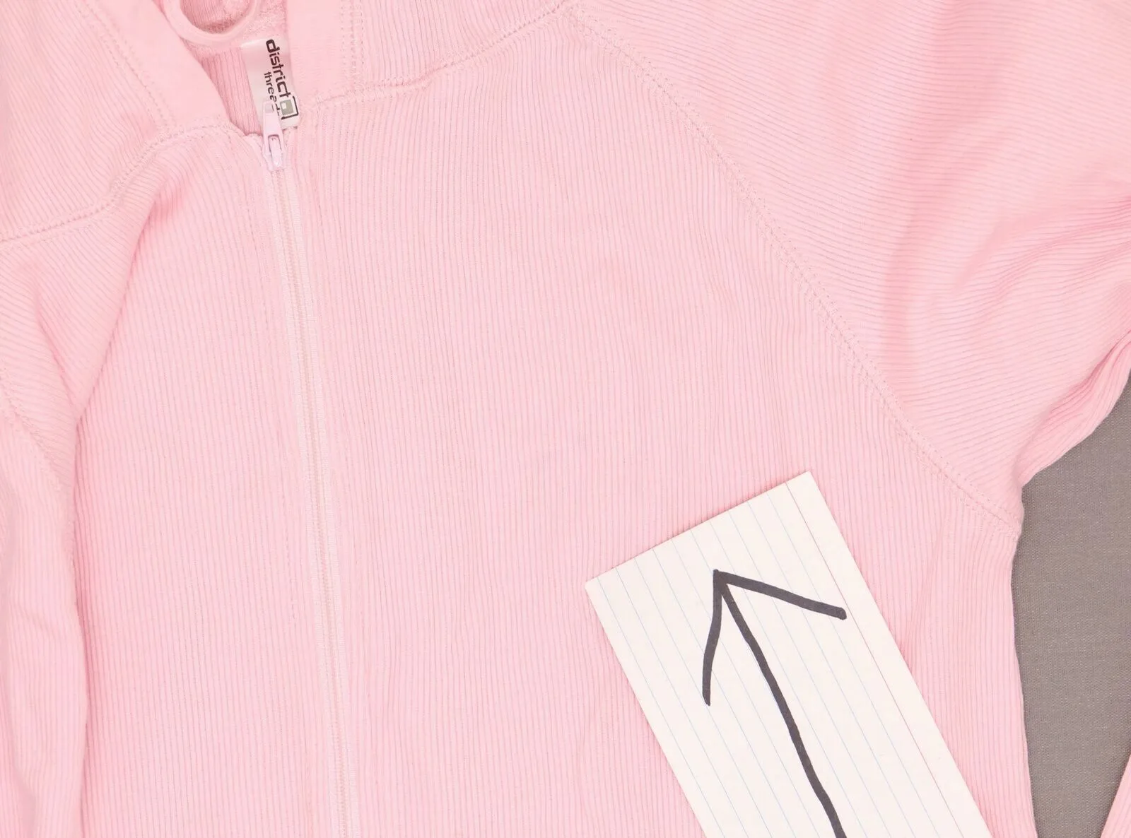 District Threads Women's Mini Ribbed Full Zip Hoodie DT227 Pink XXL
