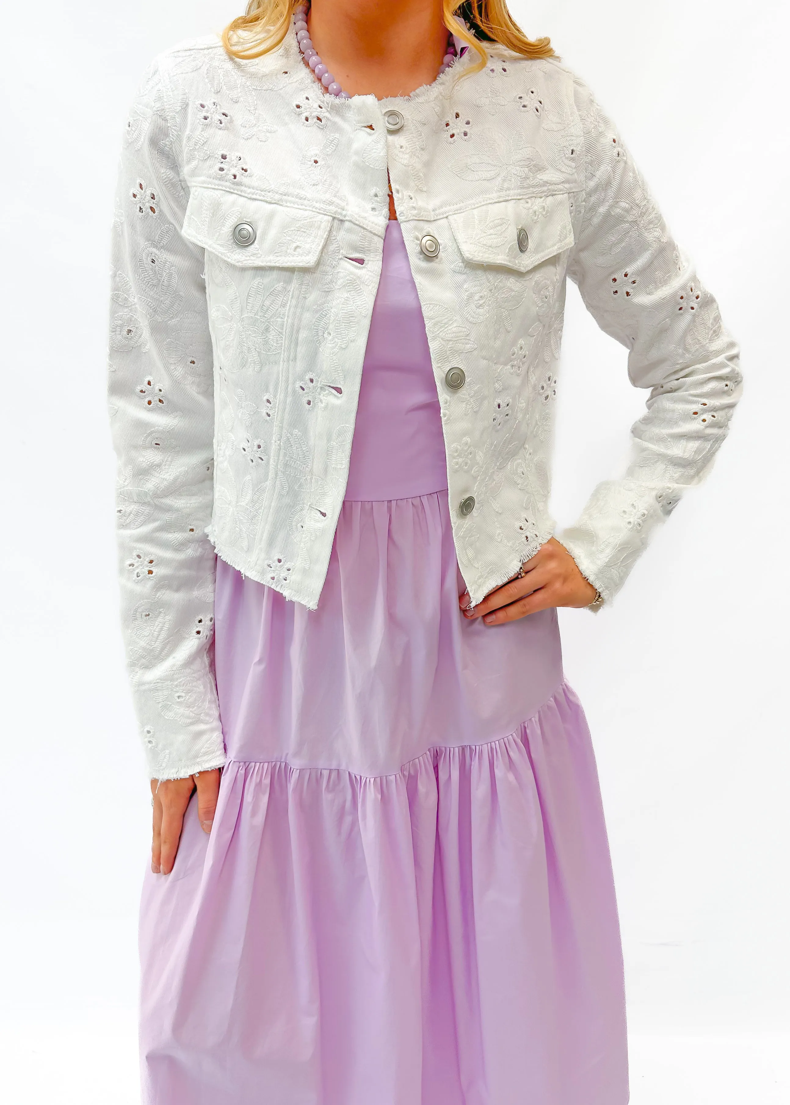 Dolce Cabo Eyelet Jacket - White