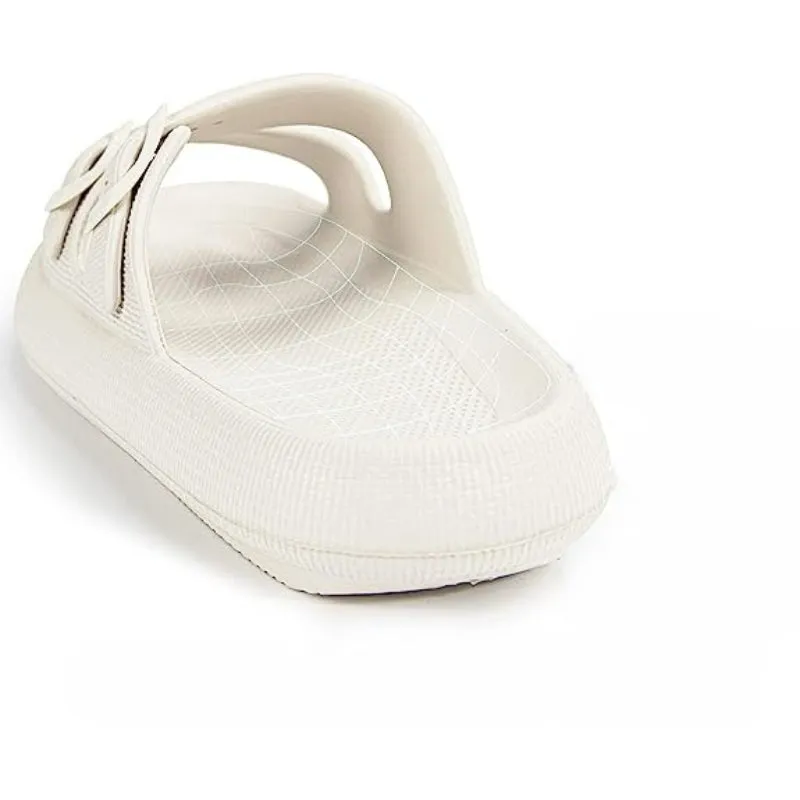 Double Buckle Patterned Plain Sandals