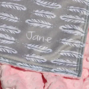 Double Minky Blanket - Feathers