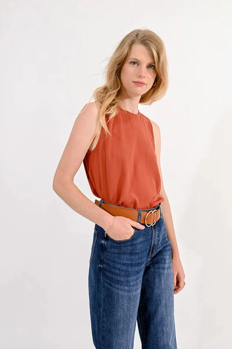 Double Ring Buckle Belt - Camel