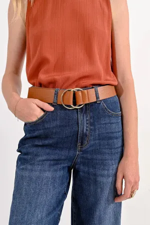Double Ring Buckle Belt - Camel