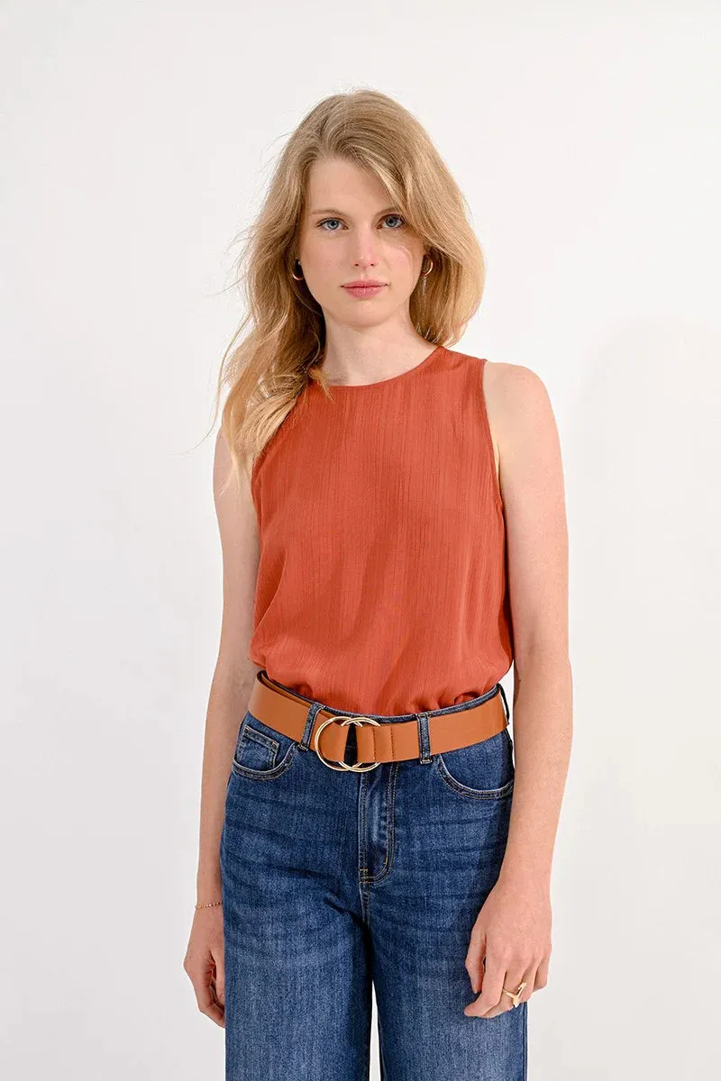 Double Ring Buckle Belt - Camel