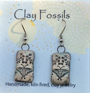 Earrings, Butterfly garden, earthenware, USA handmade 