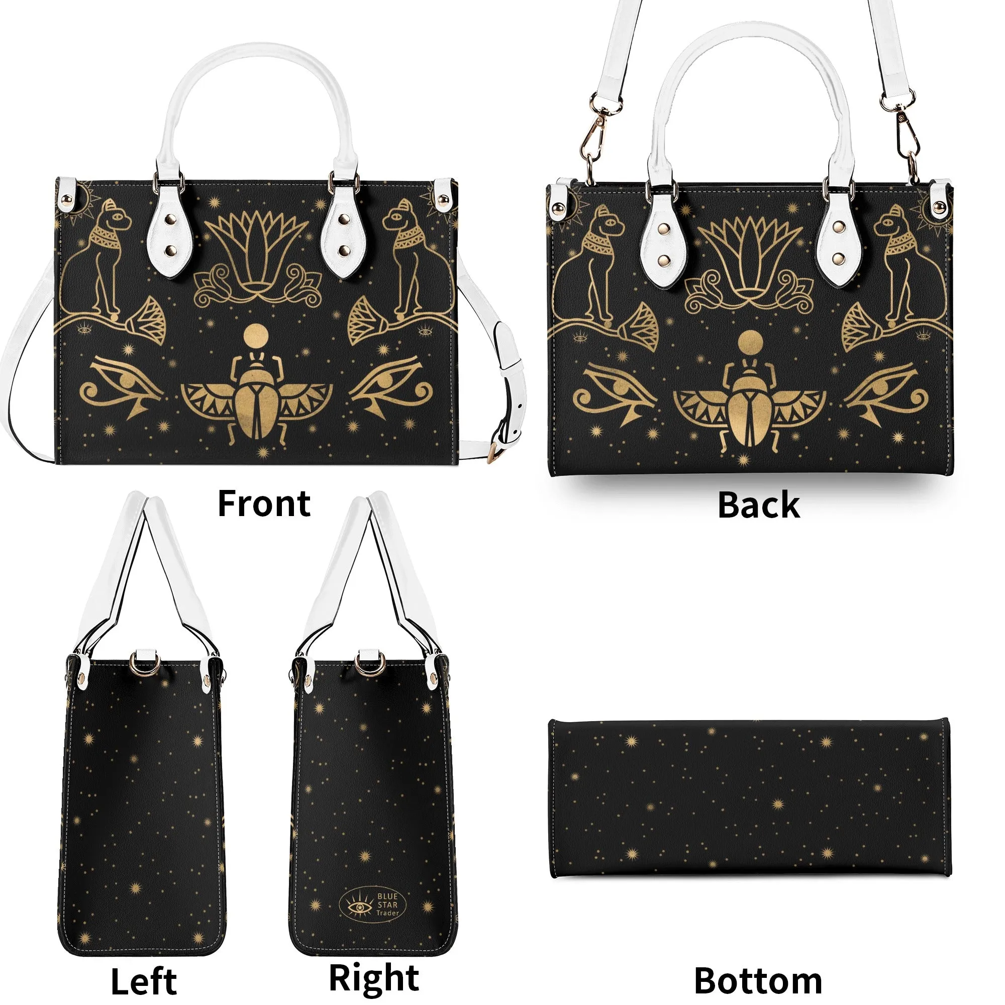 Egyptian Scarab Beetle Luxury Womens PU Leather Handbag