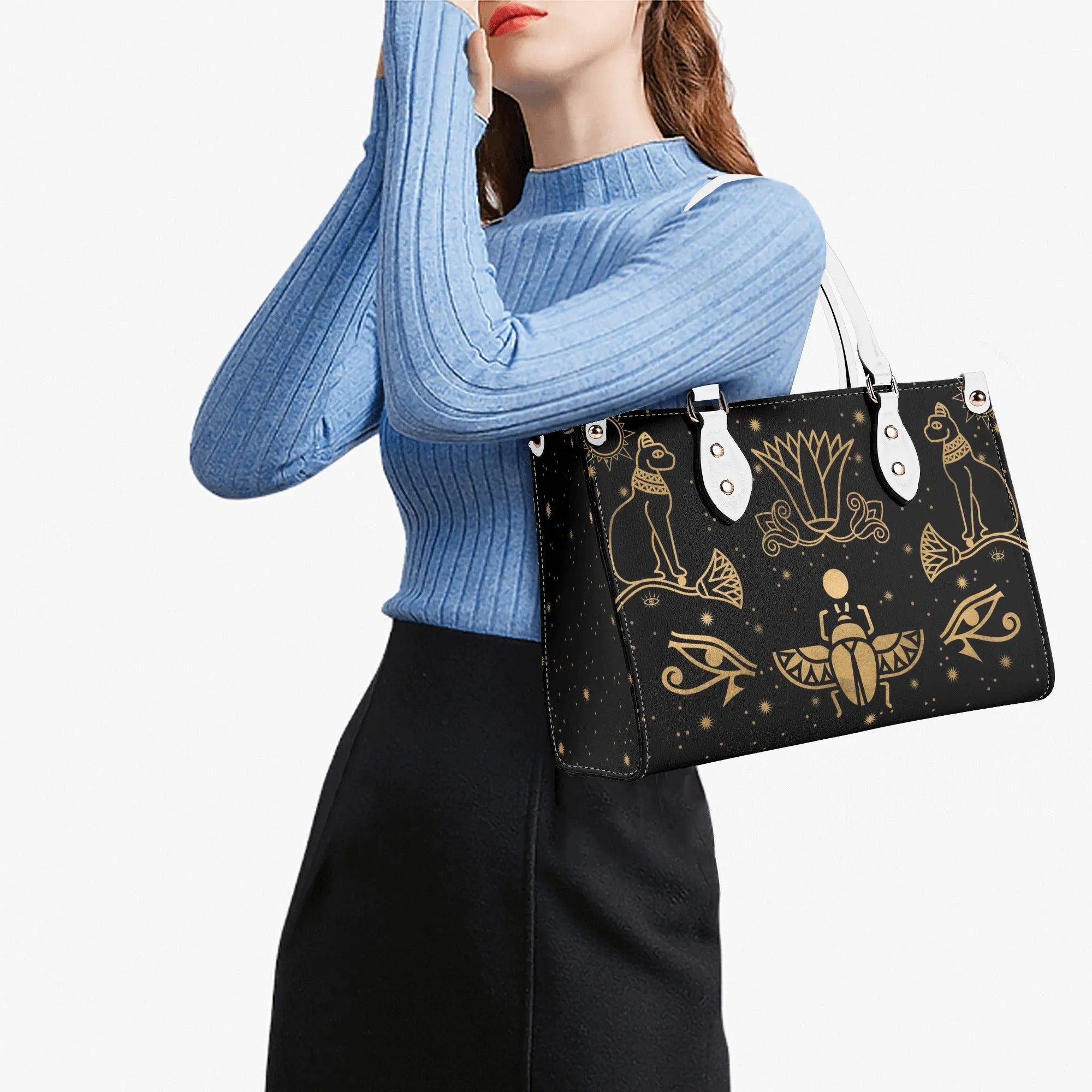 Egyptian Scarab Beetle Luxury Womens PU Leather Handbag