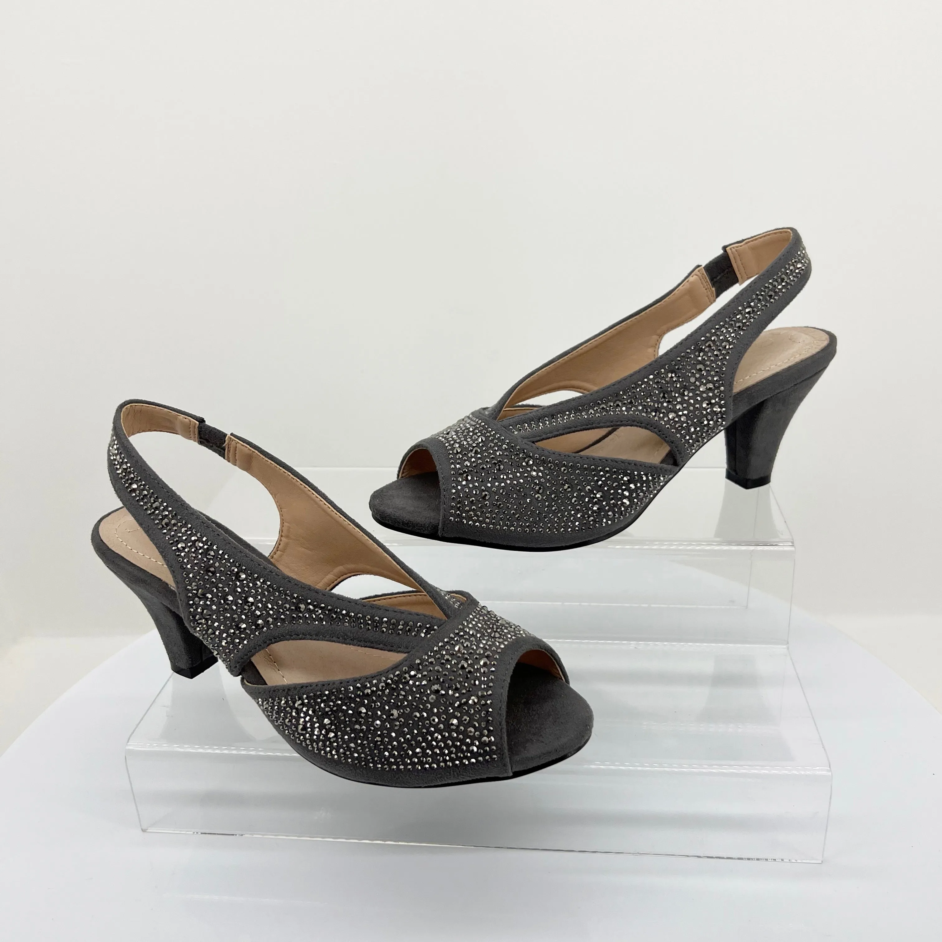 Emily Shimmer Heel - Grey Micro - C3