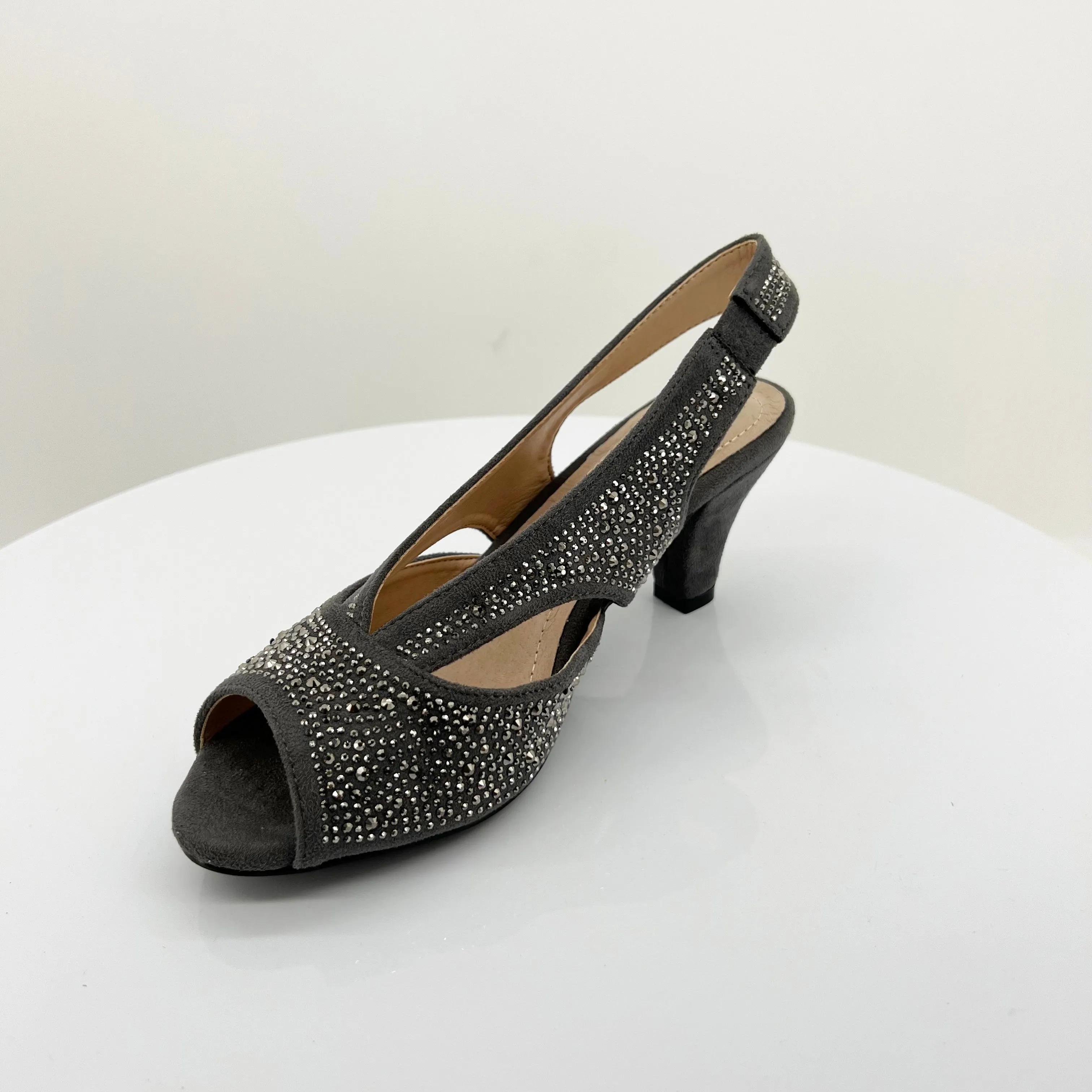Emily Shimmer Heel - Grey Micro - C3