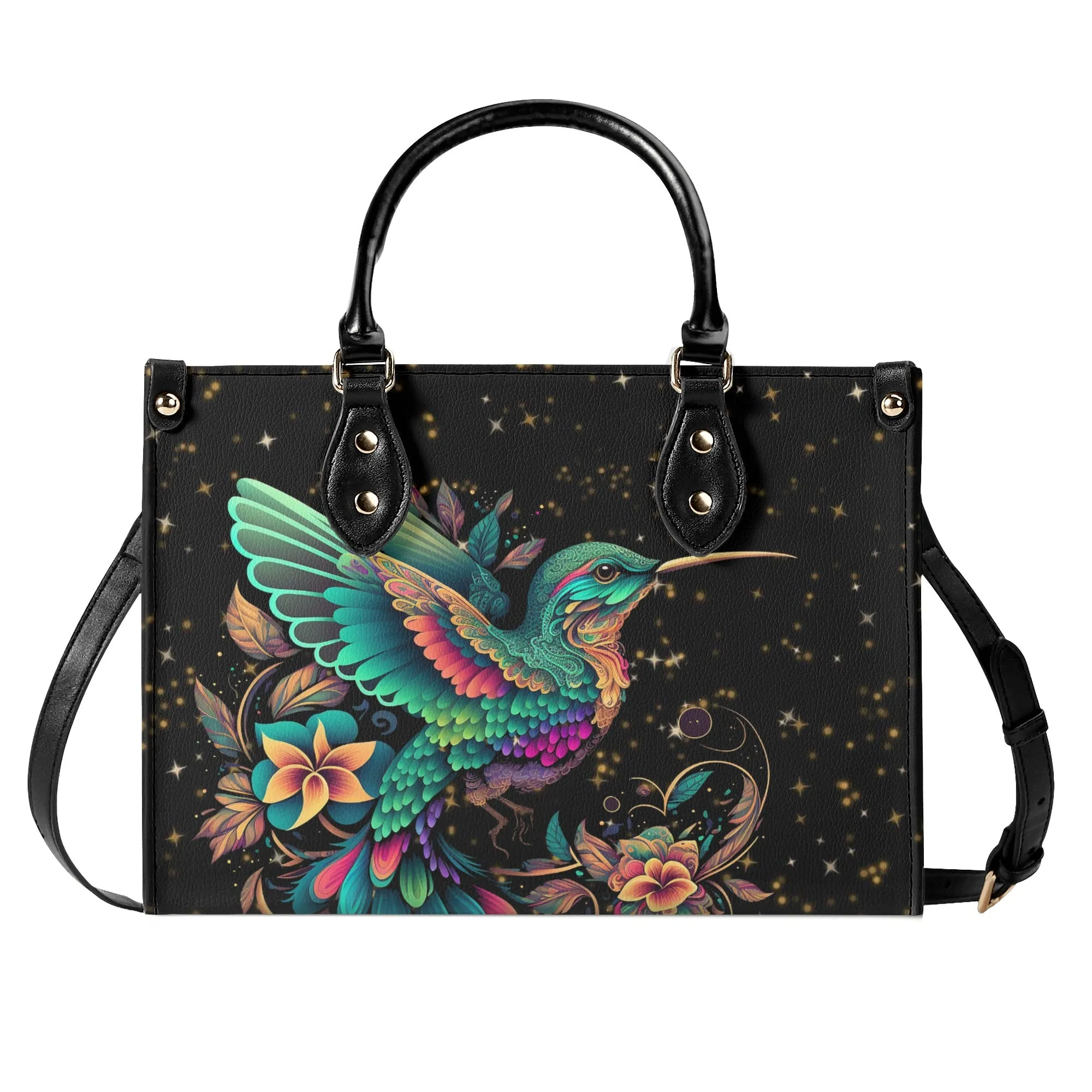 Enchanting Hummingbird Luxury Womens PU Leather Handbag