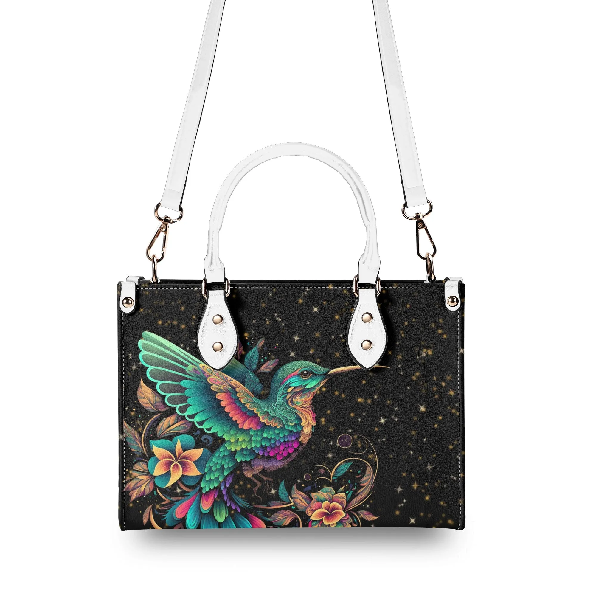 Enchanting Hummingbird Luxury Womens PU Leather Handbag