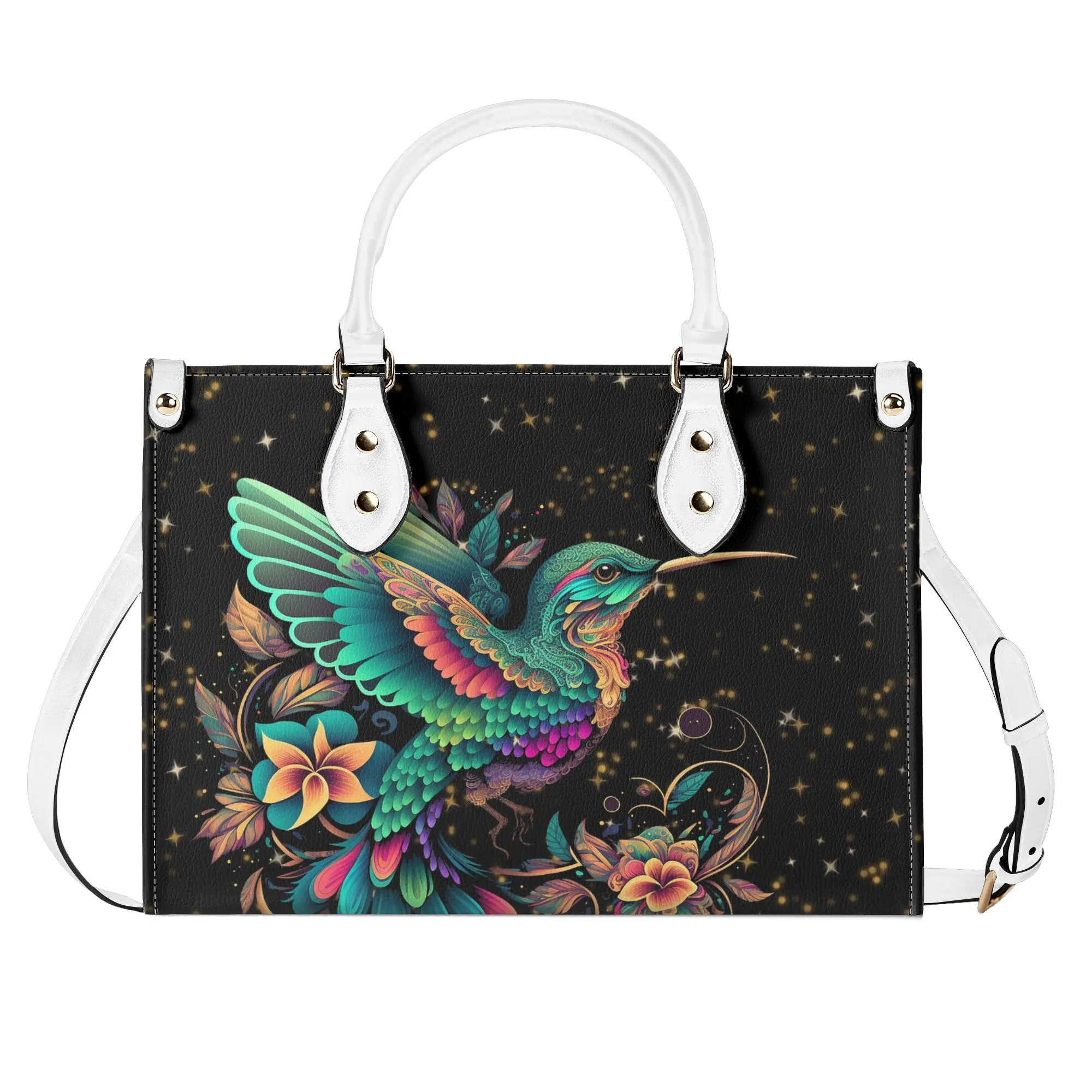 Enchanting Hummingbird Luxury Womens PU Leather Handbag