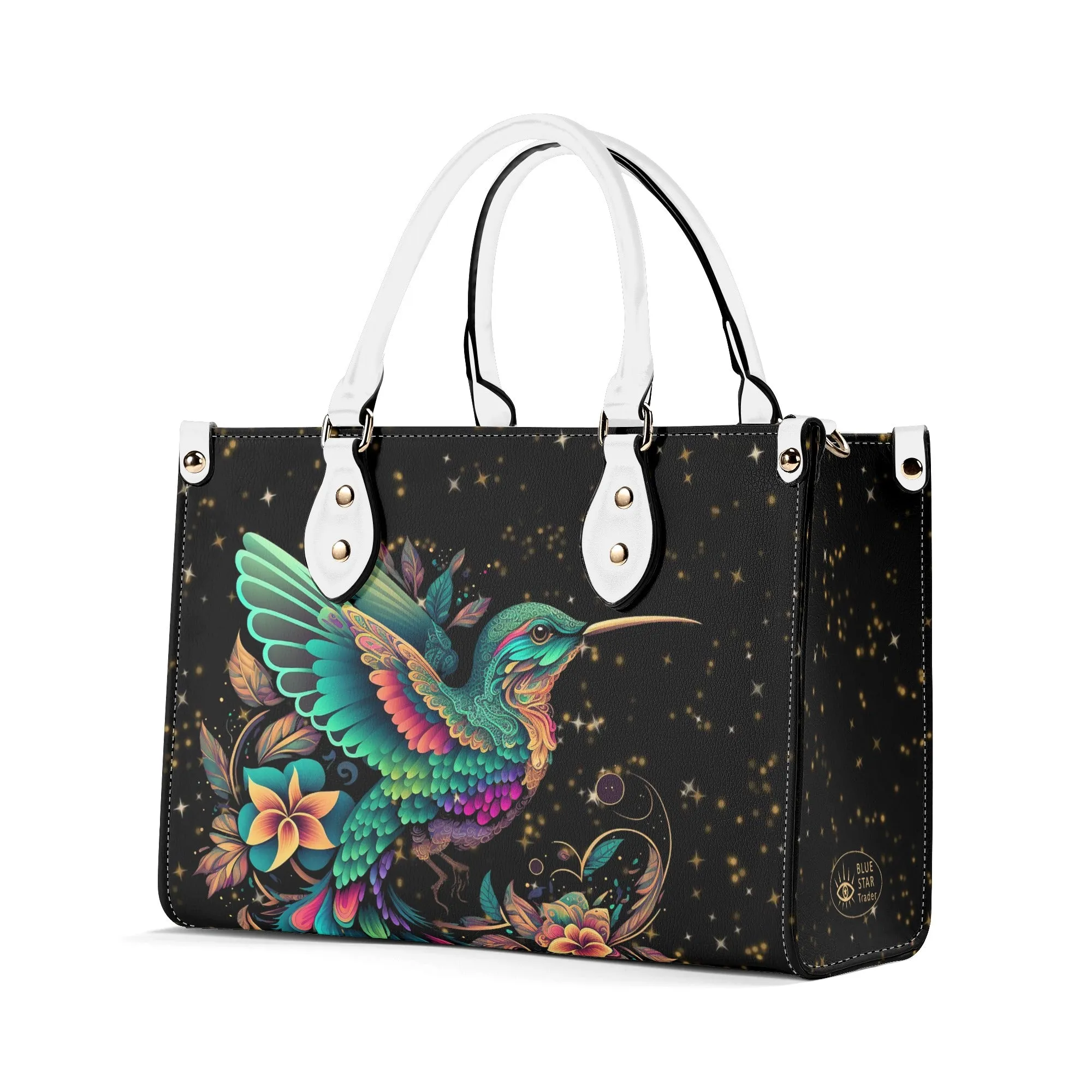 Enchanting Hummingbird Luxury Womens PU Leather Handbag