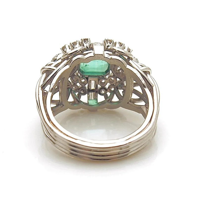 Estate Emerald and Diamond Women's Ring