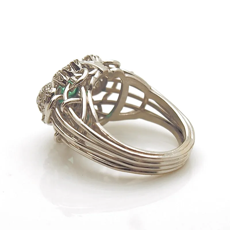 Estate Emerald and Diamond Women's Ring