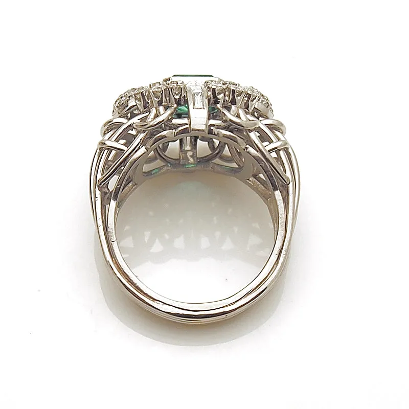 Estate Emerald and Diamond Women's Ring