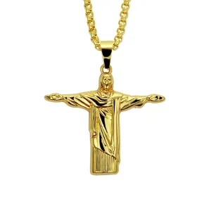 Fashion Hip Hop Necklace Pendant Virgin Mary Goddess Punk Jewelry Gold Plated 30"