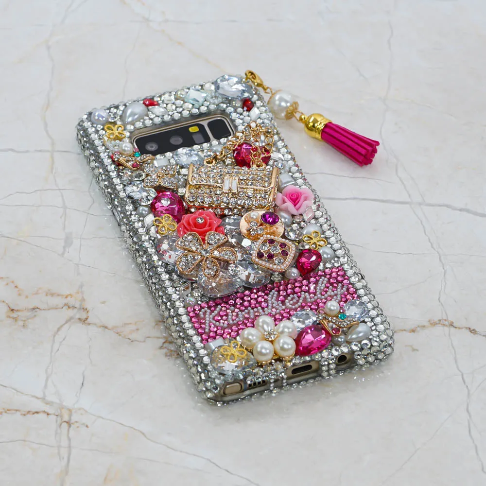 Fashion Purse Personalized Name & Initials Design with Tassel Phone Charm (style PN_1060)