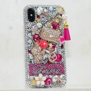 Fashion Purse Personalized Name & Initials Design with Tassel Phone Charm (style PN_1060)