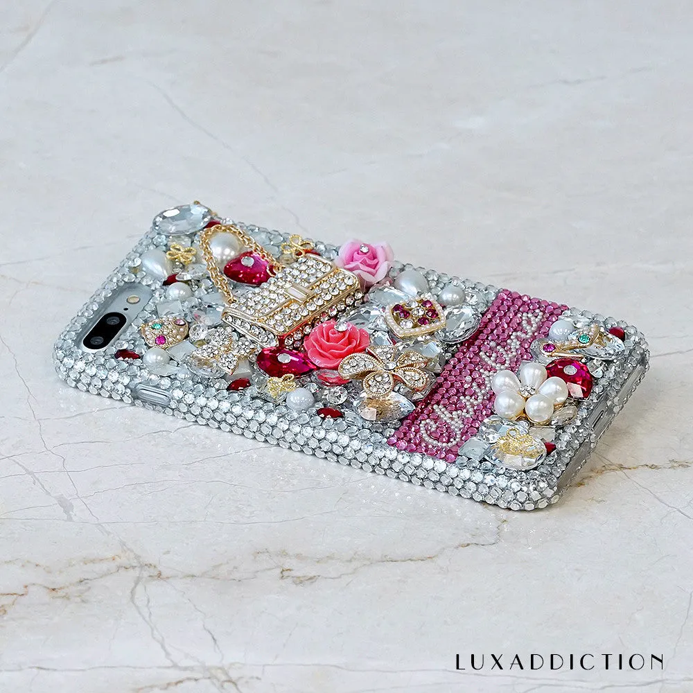 Fashion Purse Personalized Name & Initials Design with Tassel Phone Charm (style PN_1060)