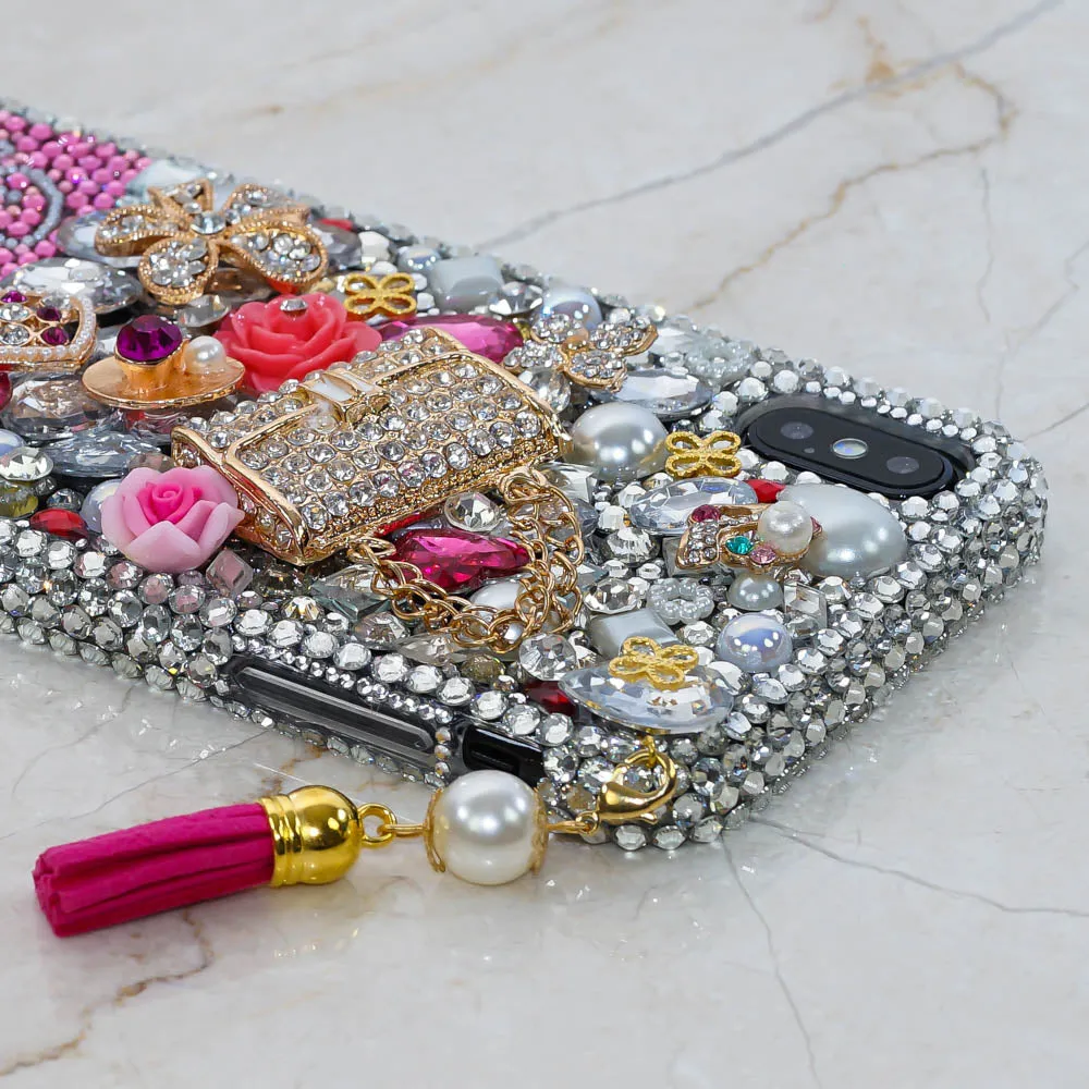 Fashion Purse Personalized Name & Initials Design with Tassel Phone Charm (style PN_1060)