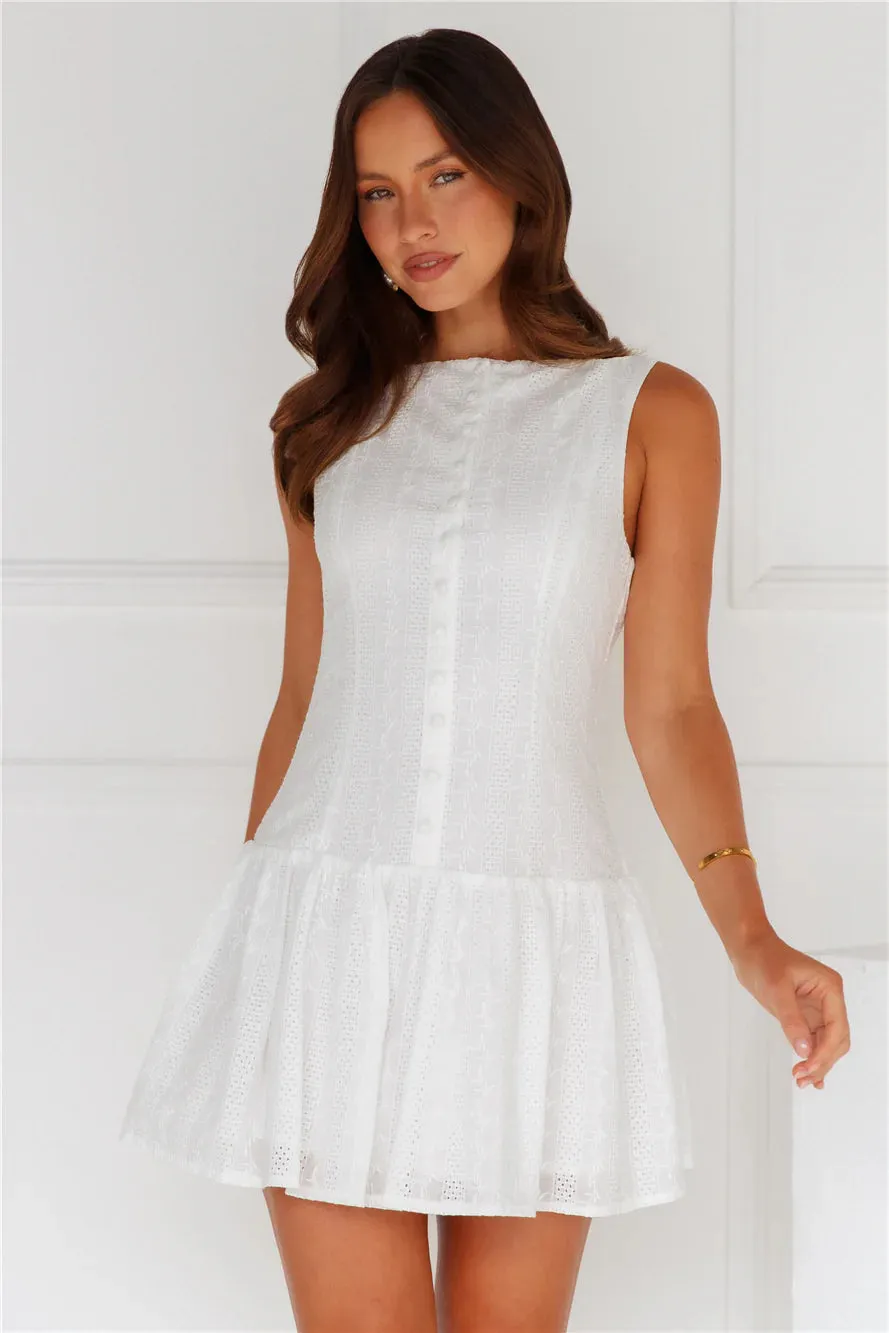 Fashion Showcase Embroidered Mini Dress White